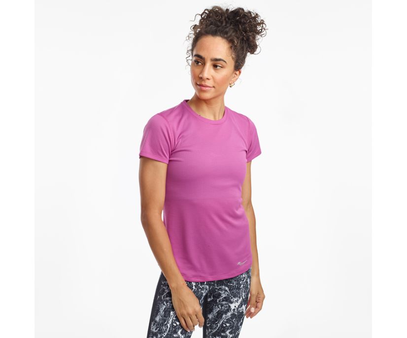 Saucony Stopwatch Short Sleeve Women\'s Shirts Purple | Canada 302HAPK